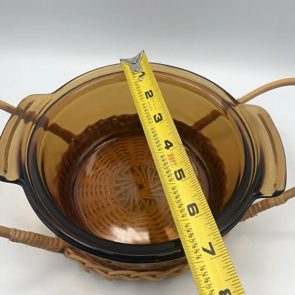 Anchor Hocking Fire King 1436 Brown 1Q Casserole Dish USA With Lid Ribbed VTG